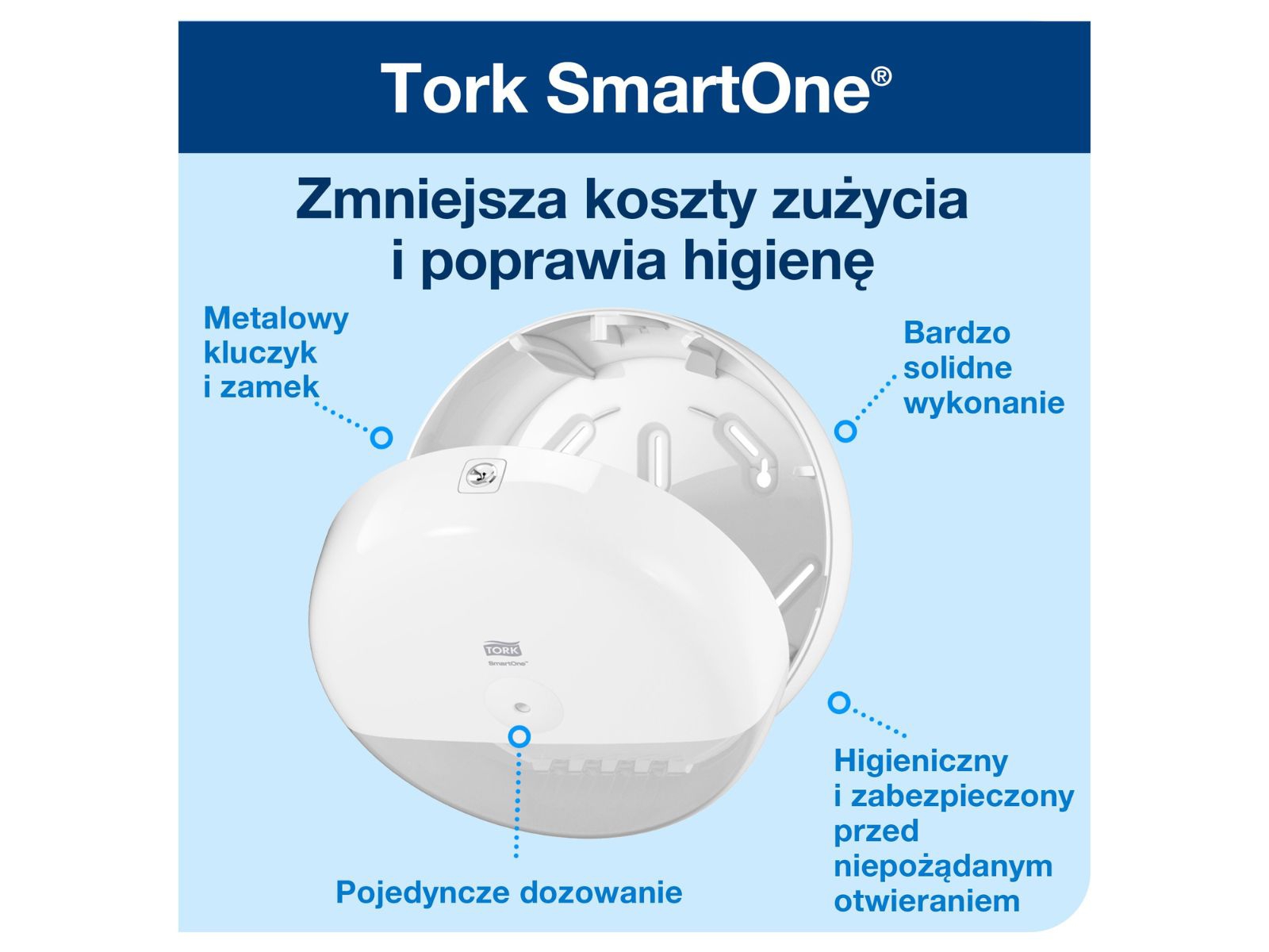 Dozownik T8 SmartOne TORK 680000 Biały